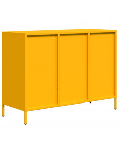 Credenza Giallo Senape 101,5x39x73,5 cm Acciaio Laminato Freddo 2