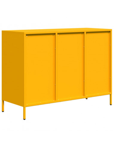 Credenza Giallo Senape 101,5x39x73,5 cm Acciaio Laminato Freddo