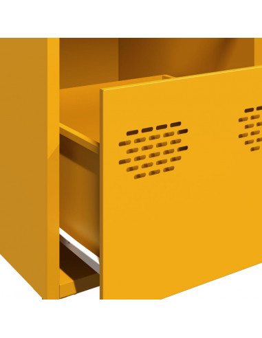 Credenza Giallo Senape 101,5x39x73,5 cm Acciaio Laminato Freddo