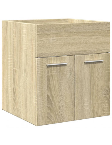 Set Mobili da Bagno 3 pz Rovere Sonoma in Legno Multistrato