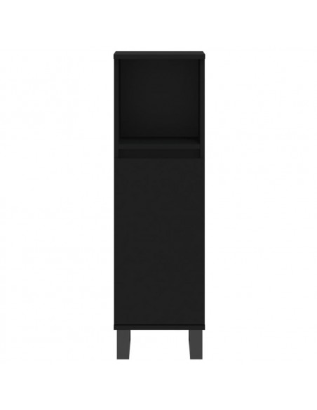 Set Mobili da Bagno 3 pz Nero in Legno Multistrato