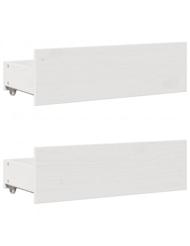 Letto Libreria senza Materasso Bianco 90x190 cm Massello Pino