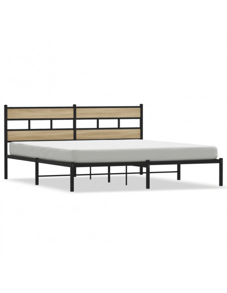Giroletto senza Materaso in Metallo Rovere Sonoma 193x203 cm