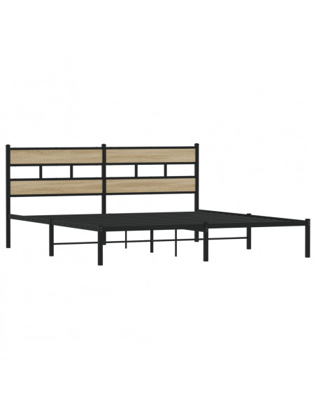 Giroletto senza Materaso in Metallo Rovere Sonoma 193x203 cm