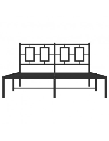 Giroletto con Testiera in Metallo Nero 140x190 cm