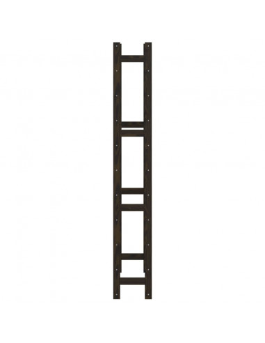 Portabottiglie per 77 Bottiglie Nero Legno Massello di Pino