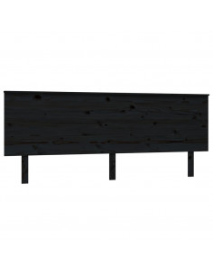 Testiera per Letto Nera 204x6x82,5 cm in Legno Massello di Pino 2