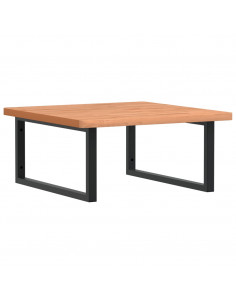 Ripiano a Parete per Lavabo in Acciaio e Massello di Faggio 2