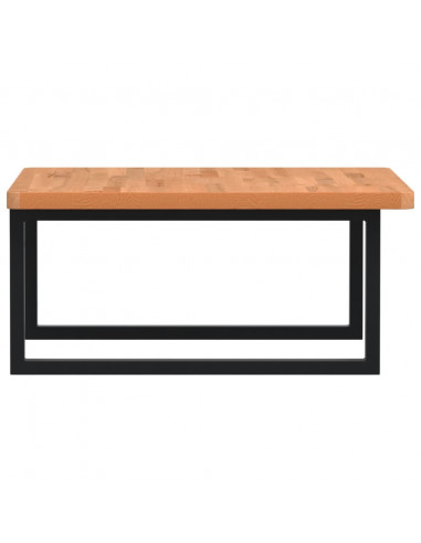 Ripiano a Parete per Lavabo in Acciaio e Massello di Faggio