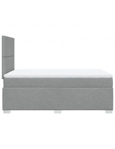 Giroletto a Molle con Materasso Grigio Chiaro 120x190cm Tessuto