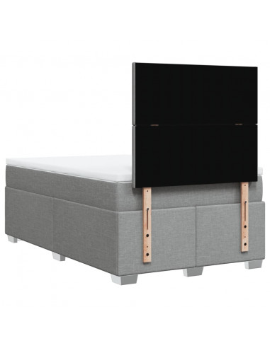 Giroletto a Molle con Materasso Grigio Chiaro 120x190cm Tessuto