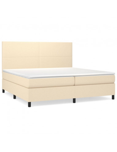 Giroletto a Molle con Materasso Crema 200x200 cm in Tessuto