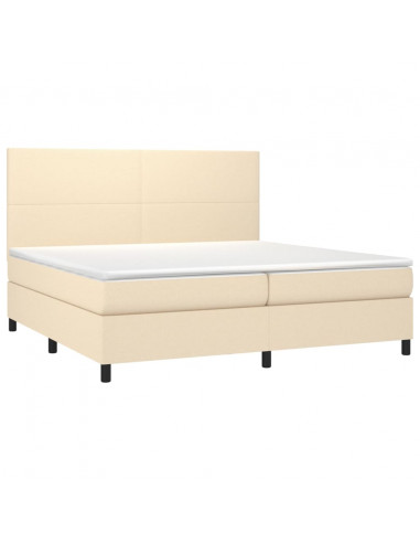 Giroletto a Molle con Materasso Crema 200x200 cm in Tessuto