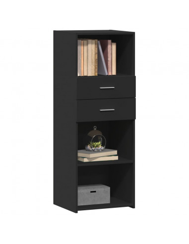 Credenza Nera 45x42,5x124 cm in Legno Multistrato