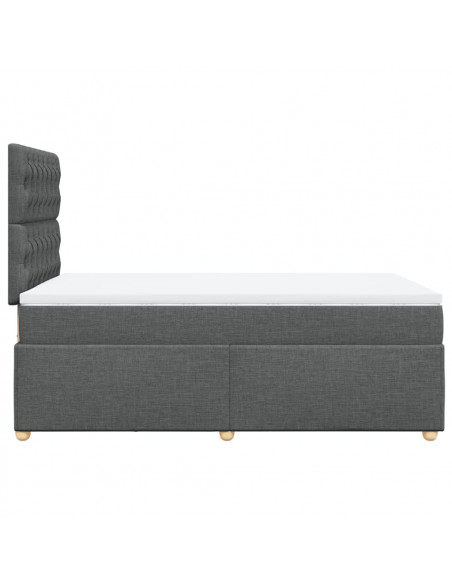 Giroletto a Molle con Materasso Grigio Scuro 120x190cm Tessuto