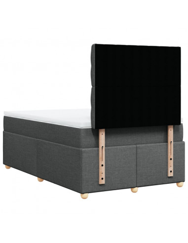 Giroletto a Molle con Materasso Grigio Scuro 120x190cm Tessuto