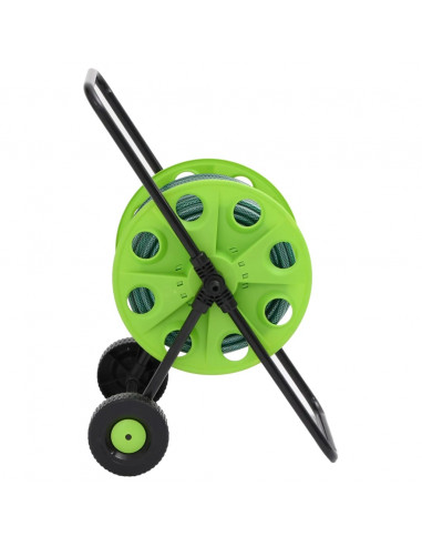 Carrello Avvolgitubo Verde con Set Raccordi Tubo 0,75" 30 m PVC