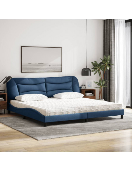 Giroletto con Materasso Blu 200x200 cm in Tessuto