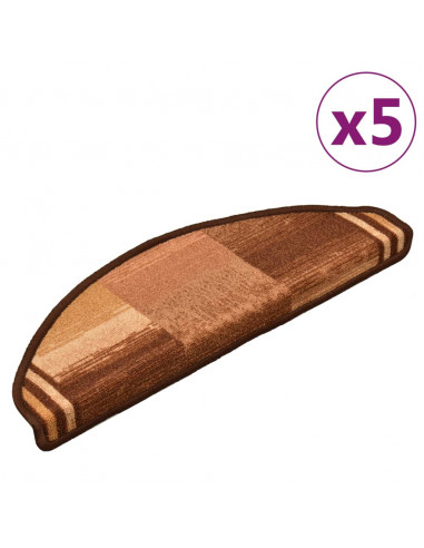 Tappetini per Scale Autoadesivi 5 pz 65x21x4 cm Marroni