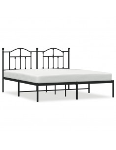 Giroletto con Testiera in Metallo Nero 183x213 cm 2