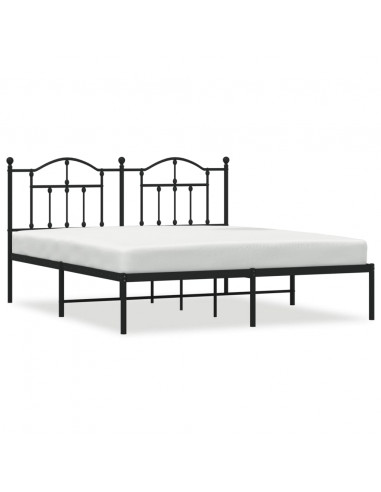 Giroletto con Testiera in Metallo Nero 183x213 cm