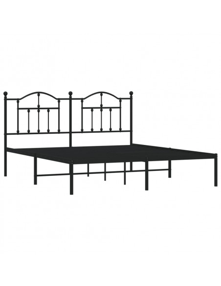 Giroletto con Testiera in Metallo Nero 183x213 cm
