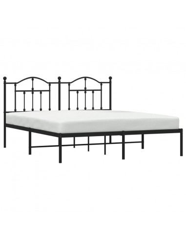 Giroletto con Testiera in Metallo Nero 183x213 cm