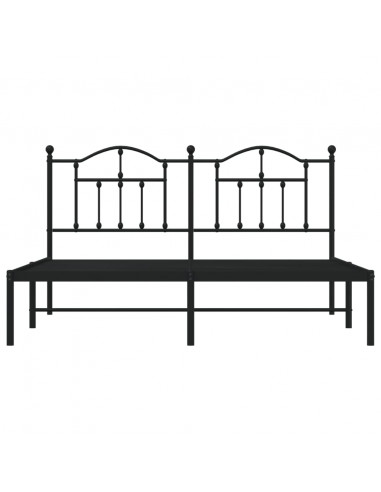 Giroletto con Testiera in Metallo Nero 183x213 cm