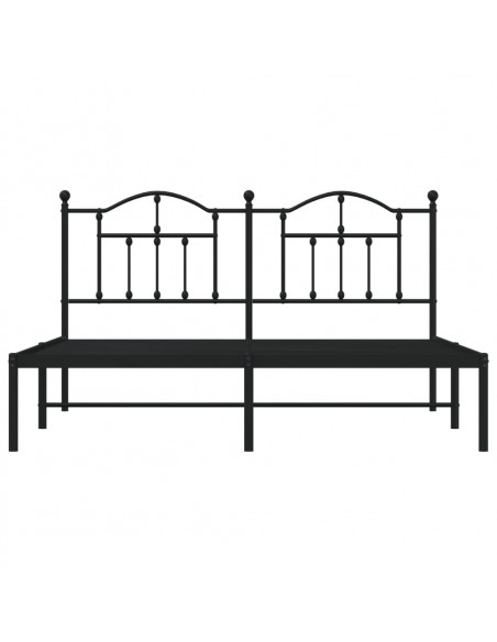 Giroletto con Testiera in Metallo Nero 183x213 cm