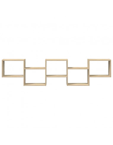 Mensola a Cubo da Parete 5 Scomparti Truciolato Rovere Sonoma