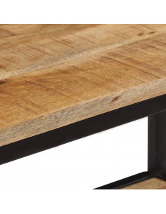 Tavolo Consolle 70x35x70 cm in Legno Massello di Mango Grezzo 2