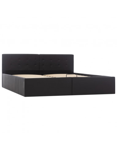 Giroletto con Contenitore Idraulico Nero Similpelle 160x200 cm