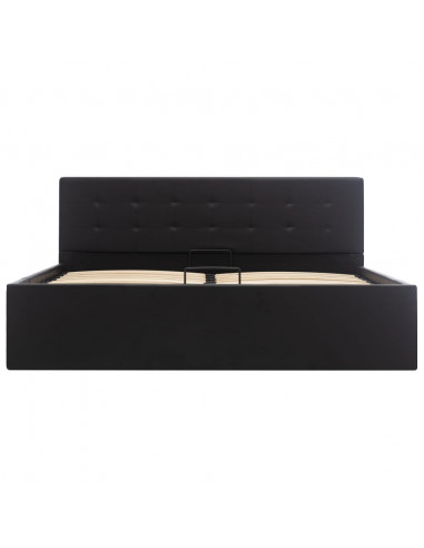 Giroletto con Contenitore Idraulico Nero Similpelle 160x200 cm