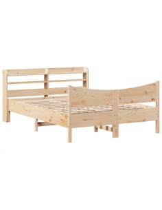 Giroletto con Testiera 140x190 cm in Legno Massello di Pino 2