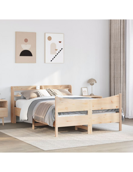 Giroletto con Testiera 140x190 cm in Legno Massello di Pino