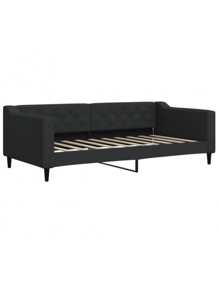 Letto da Giorno Nero 90x190 cm in Tessuto