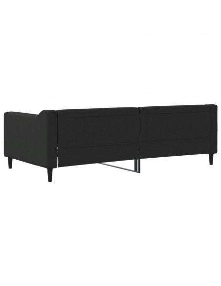 Letto da Giorno Nero 90x190 cm in Tessuto