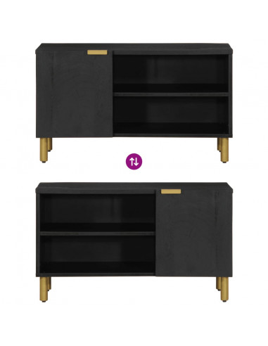 Mobile Porta TV Nero 80x33x46 cm in Legno Multistrato