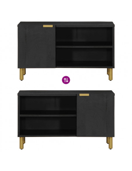Mobile Porta TV Nero 80x33x46 cm in Legno Multistrato