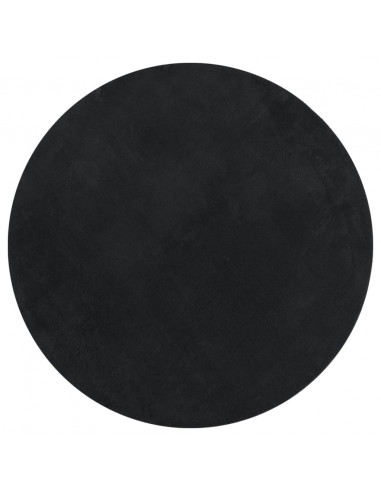Tappeto a Pelo Corto HUARTE Morbido e Lavabile Nero Ø 100 cm