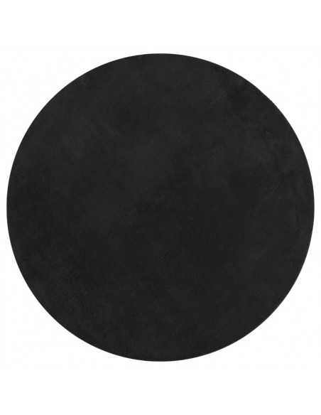 Tappeto a Pelo Corto HUARTE Morbido e Lavabile Nero Ø 100 cm