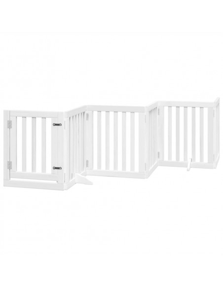 Cancello Cani Porta Pieghevole Bianco 12 Pannelli 600 cm Pioppo