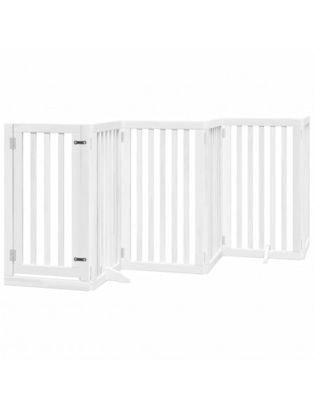 Cancello Cani Porta Pieghevole Bianco 15 Pannelli 750 cm Pioppo