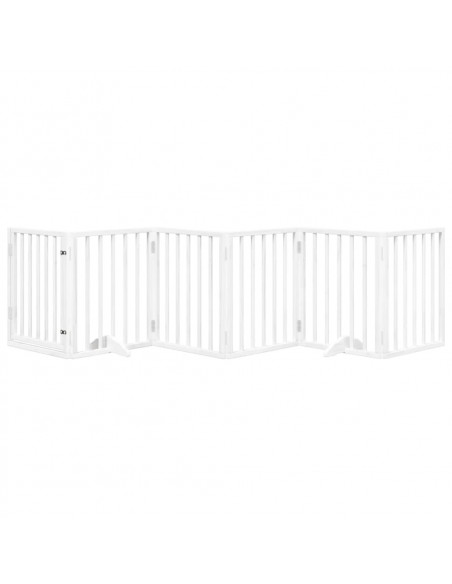Cancello Cani Porta Pieghevole Bianco 6 Pannelli 300 cm Pioppo