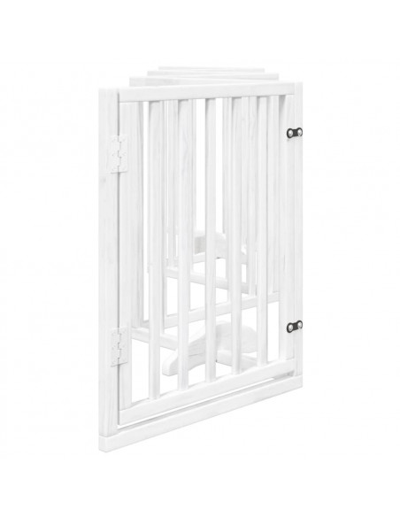 Cancello Cani Porta Pieghevole Bianco 6 Pannelli 300 cm Pioppo