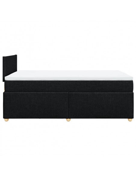 Giroletto a Molle con Materasso Nero 120x200 cm in Tessuto