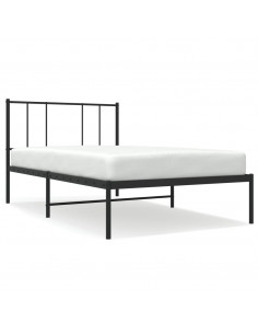 Giroletto con Testiera in Metallo Nero 80x200 cm 2