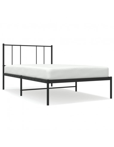 Giroletto con Testiera in Metallo Nero 80x200 cm