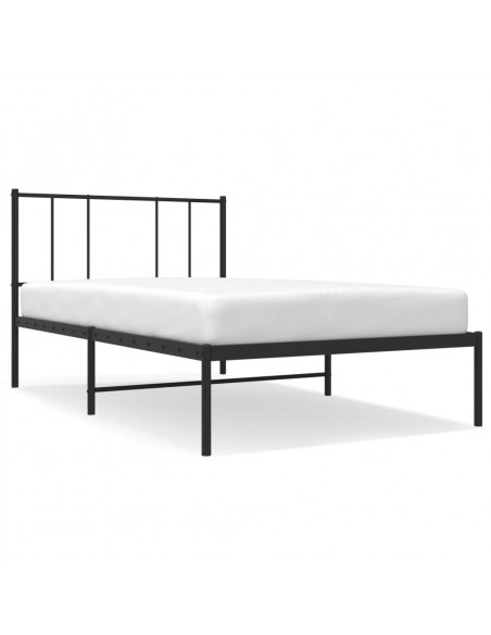 Giroletto con Testiera in Metallo Nero 80x200 cm