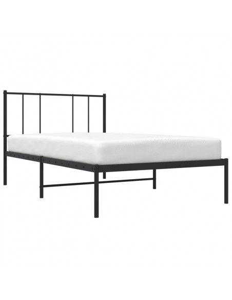 Giroletto con Testiera in Metallo Nero 80x200 cm